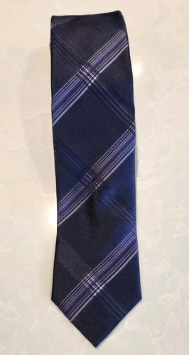 BOSS Black Lavender Tartan Silk Skinny Tie