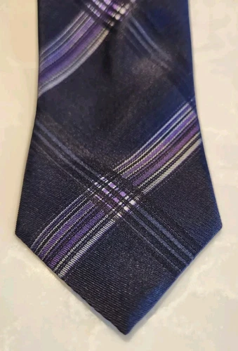 BOSS Black Lavender Tartan Silk Skinny Tie - photo 2