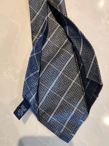 JOHN VARVATOS Tie Silver Blue Checker Pattern - photo 4