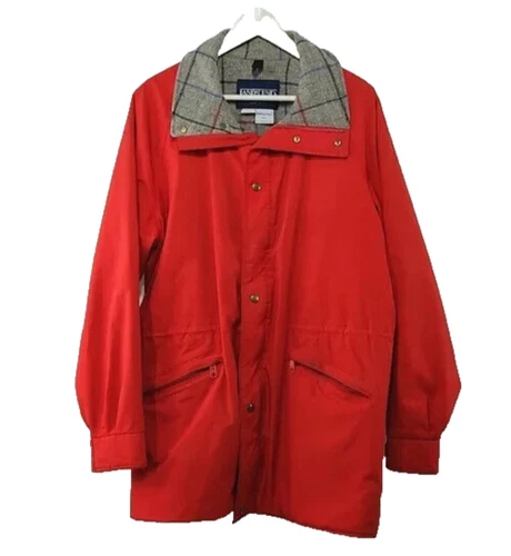 Vintage LAND'S END Goretex Jacket Plaid Wool Lining sz L