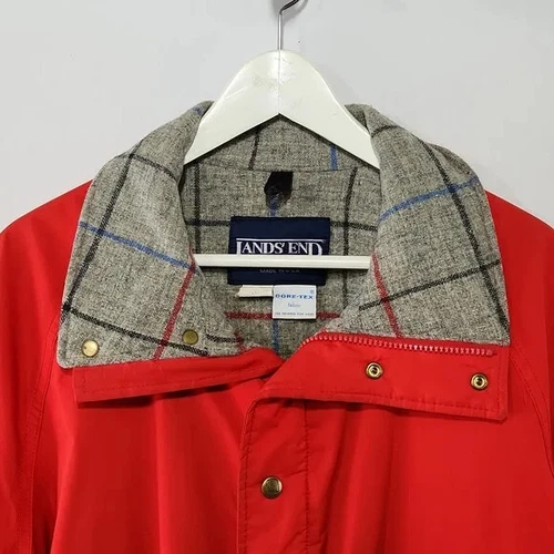 Vintage LAND'S END Goretex Jacket Plaid Wool Lining sz L - photo 2