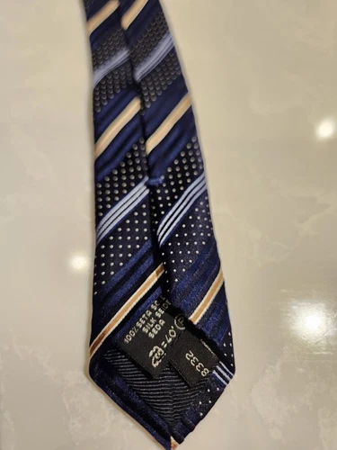 ZEGNA 100% Silk Striped Pattern Tie Made in Italy - photo 4