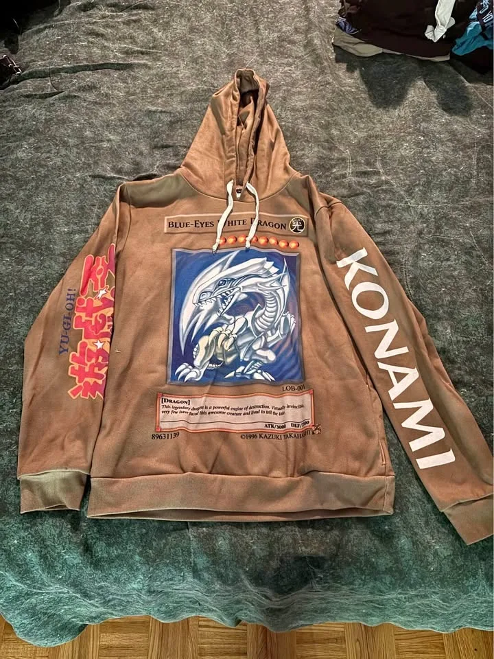 RARE DEADSTOCK Blue Eyes White Dragon Yugioh Hoodie