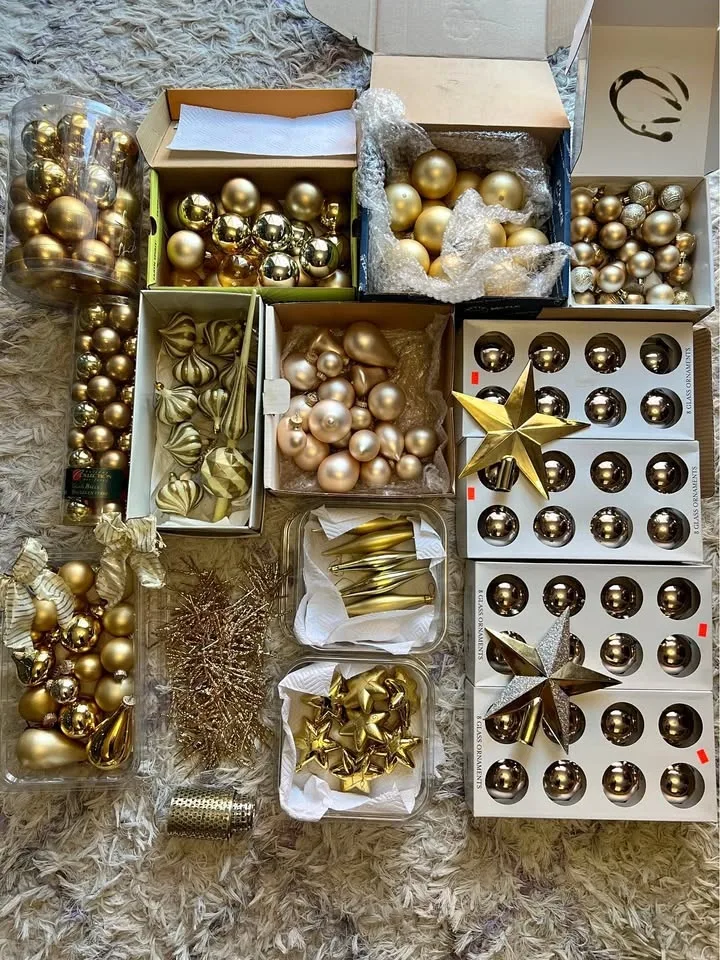 Gold holiday decorations