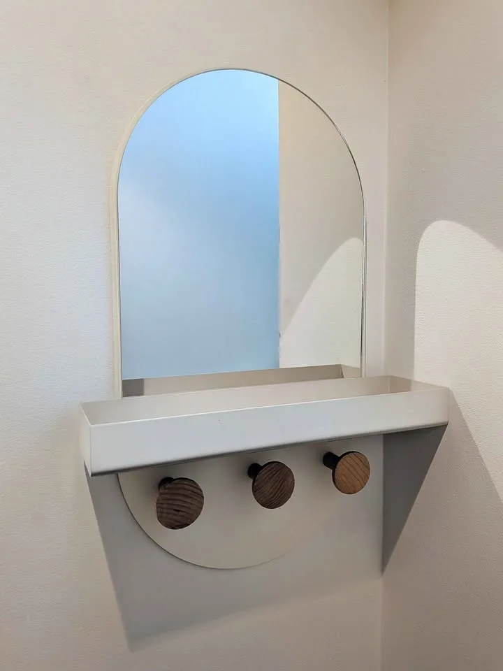 OUI Wall Mirror with Shelf & Hooks