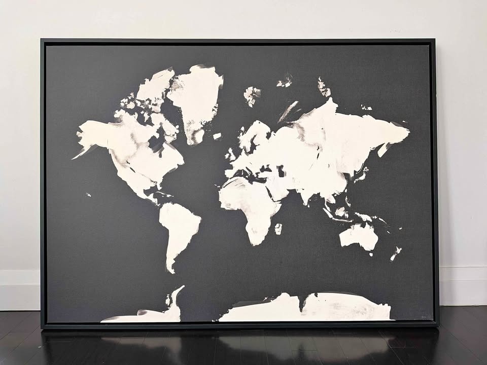 World Map Canvas Artwork 95x131cm