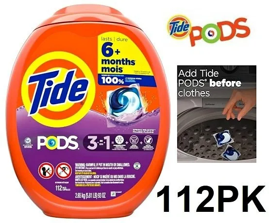 Tide PODS 3-in-1 Spring Meadow Scent, 112 Count
