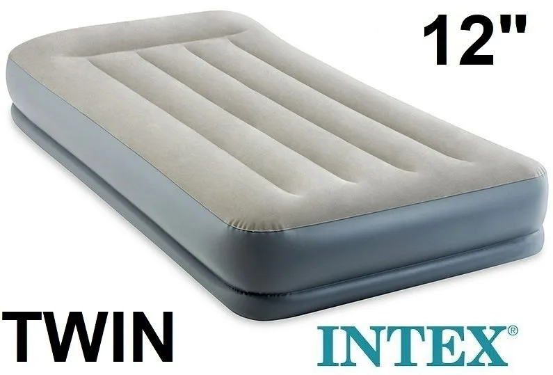 Intex Dura-Beam Air Mattress: Twin, Built-in Electric Pump