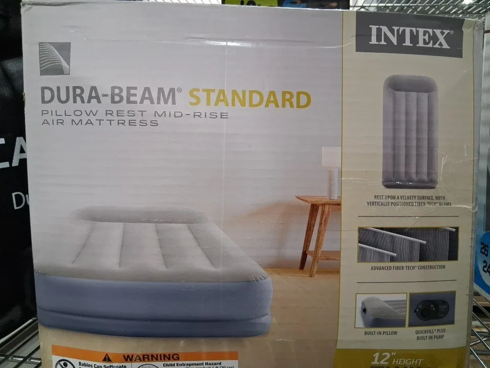 Intex Dura-Beam Air Mattress: Twin, Built-in Electric Pump image indicator(6)
