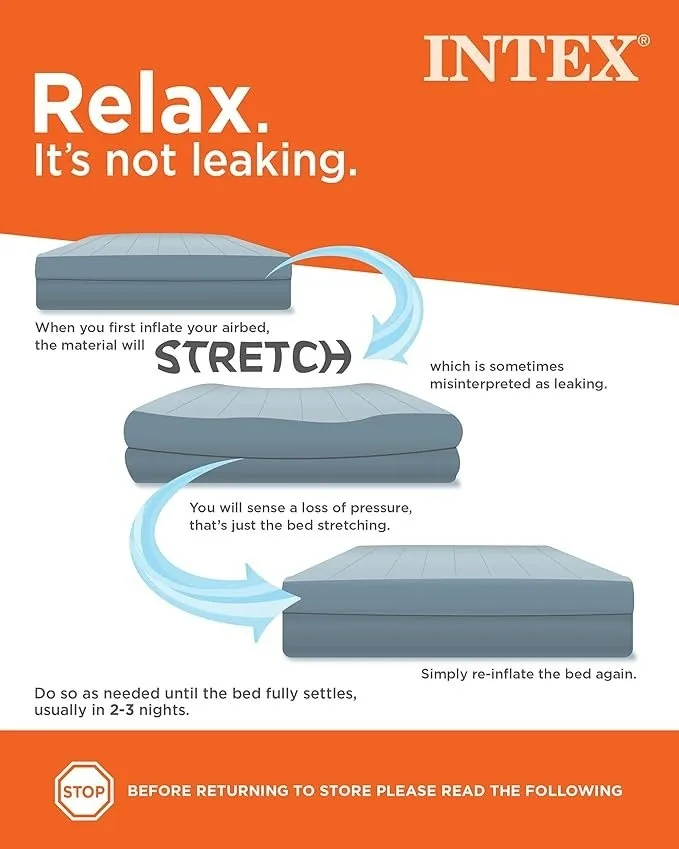 Intex Dura-Beam Air Mattress: Twin, Built-in Electric Pump image indicator(7)