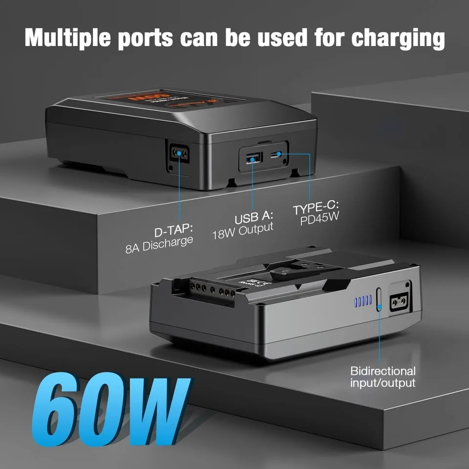 V Mount V Lock - D Tap USB-A Type C Digital Camera Battery image indicator(5)