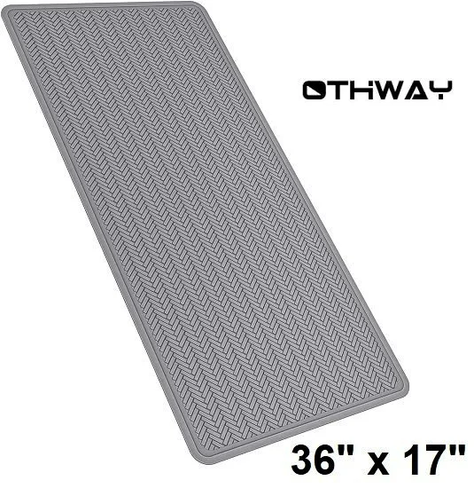 Bath Mat - Machine Washable Shower Anti Slip Mat (Grey, 36" x 17
