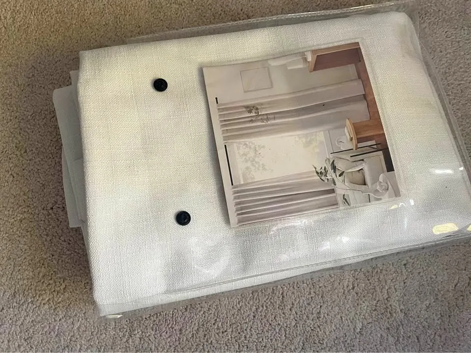 Natural tone white curtain never used