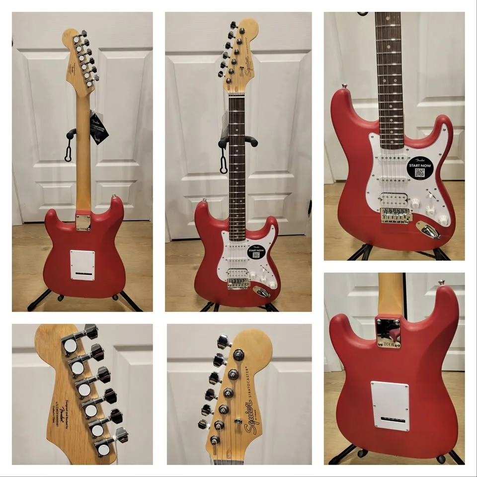 $220 Squier Stratocaster HSS Electric Guitar – Red