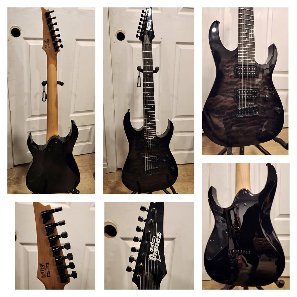 Ibanez Gio GRG7221QA 7-String Electric Guitar - Black