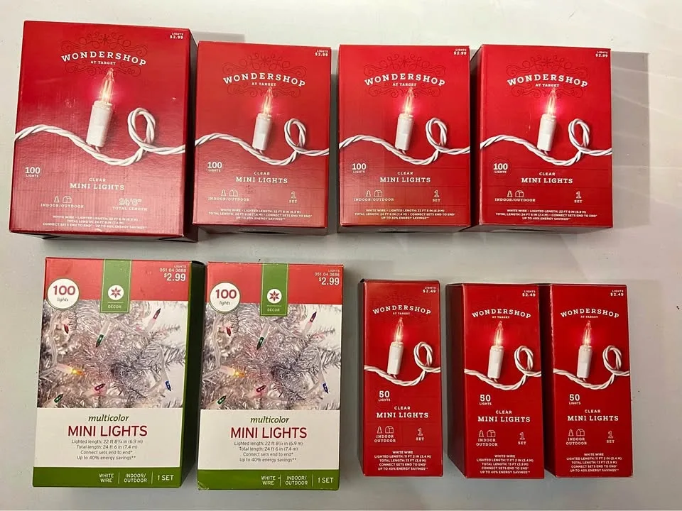 Brand New Boxes of String Lights. 9 Boxes Total, all for $15