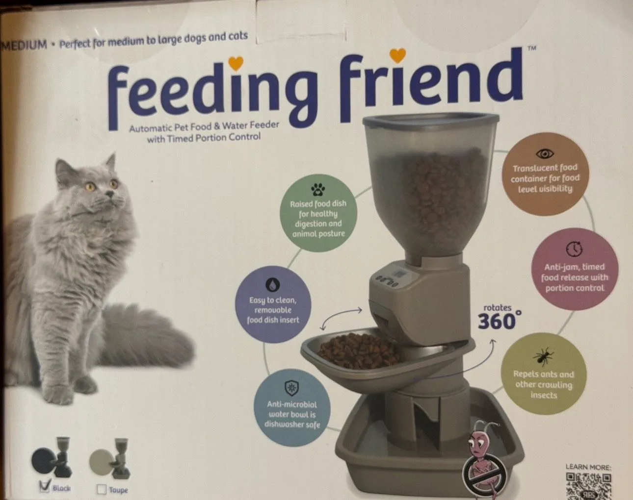 Dog & Cat Food Feeder with Water Dispenser
