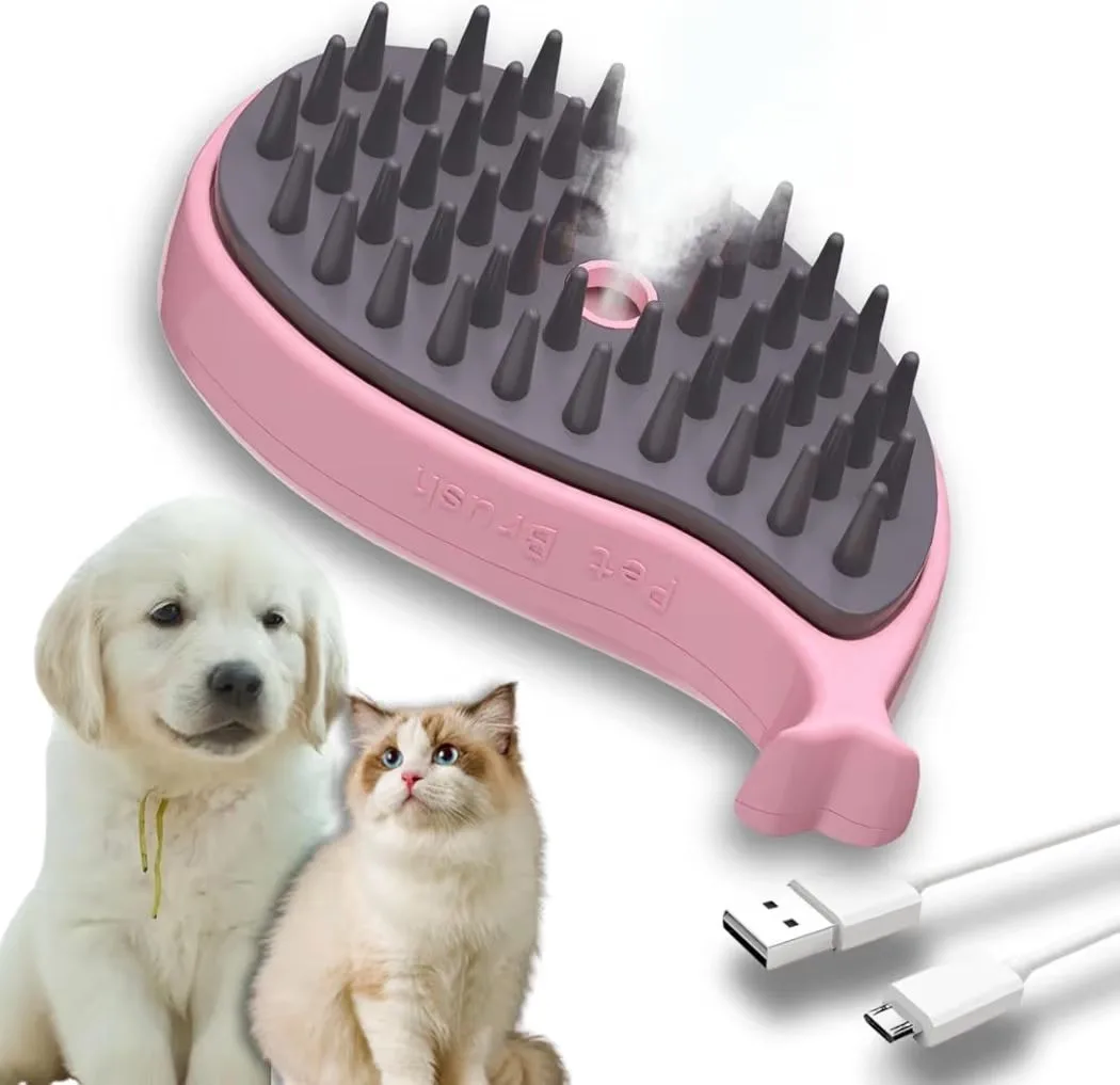 Self-Cleaning Pet Brush - Dog Cat Brush & Steam Pet Brush image indicator(8)