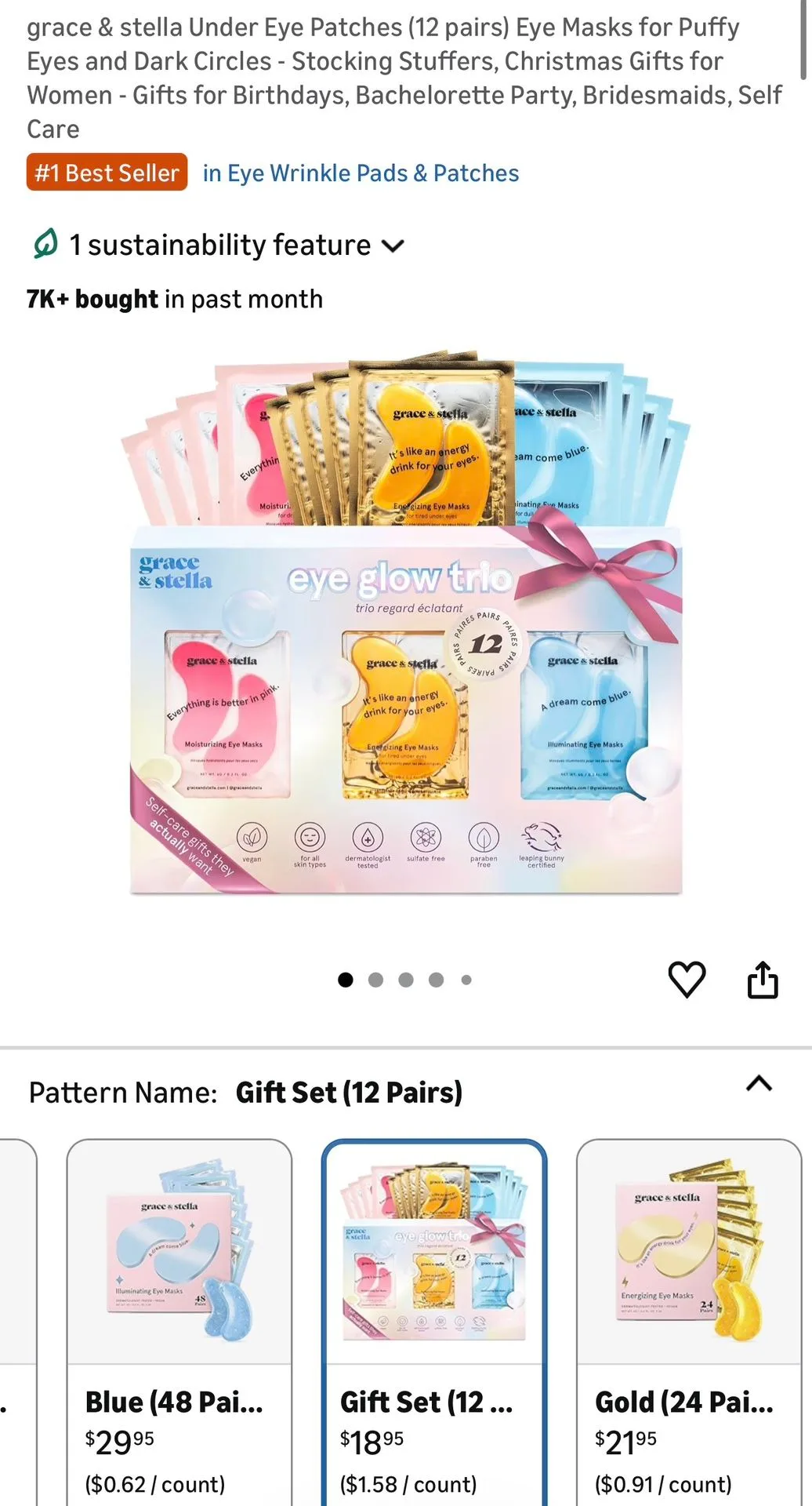 Grace and Stella Under Eye Mask Gift Set - 12 Pair image indicator(5)