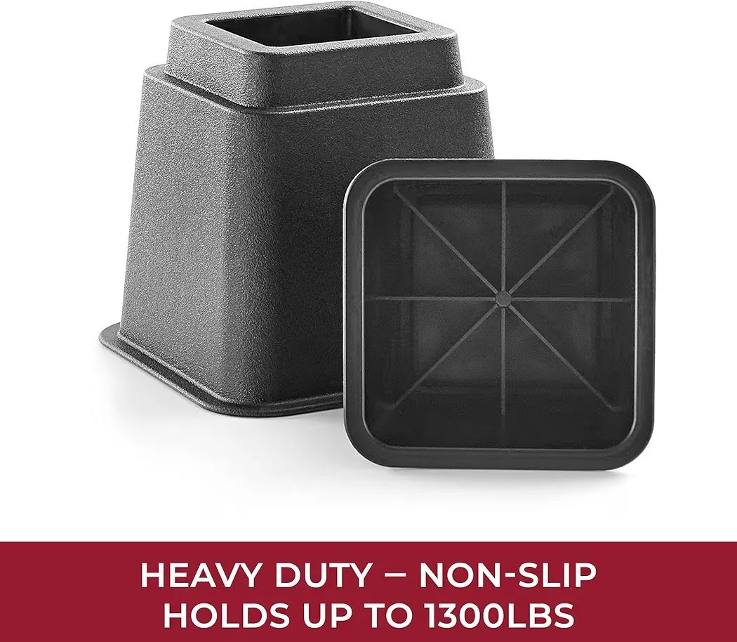 8 Pc Adjustable Bed Risers / Furniture Riser 3”-8” Heavy Duty image indicator(4)