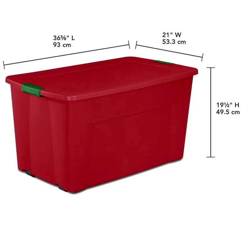 Sterilite 45 Gallon Red Wheeled Storage Bin Tote image indicator(2)