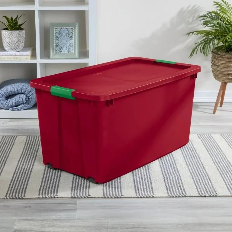 Sterilite 45 Gallon Red Wheeled Storage Bin Tote image indicator(3)