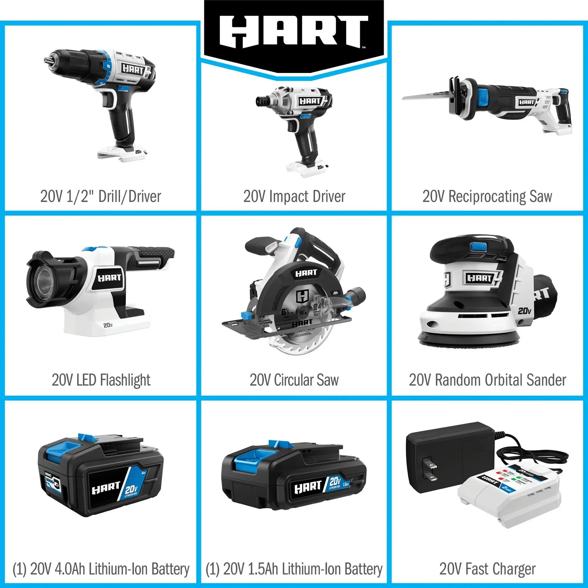 HART 20-Volt Cordless 6-Tool Combo Kit image indicator(2)