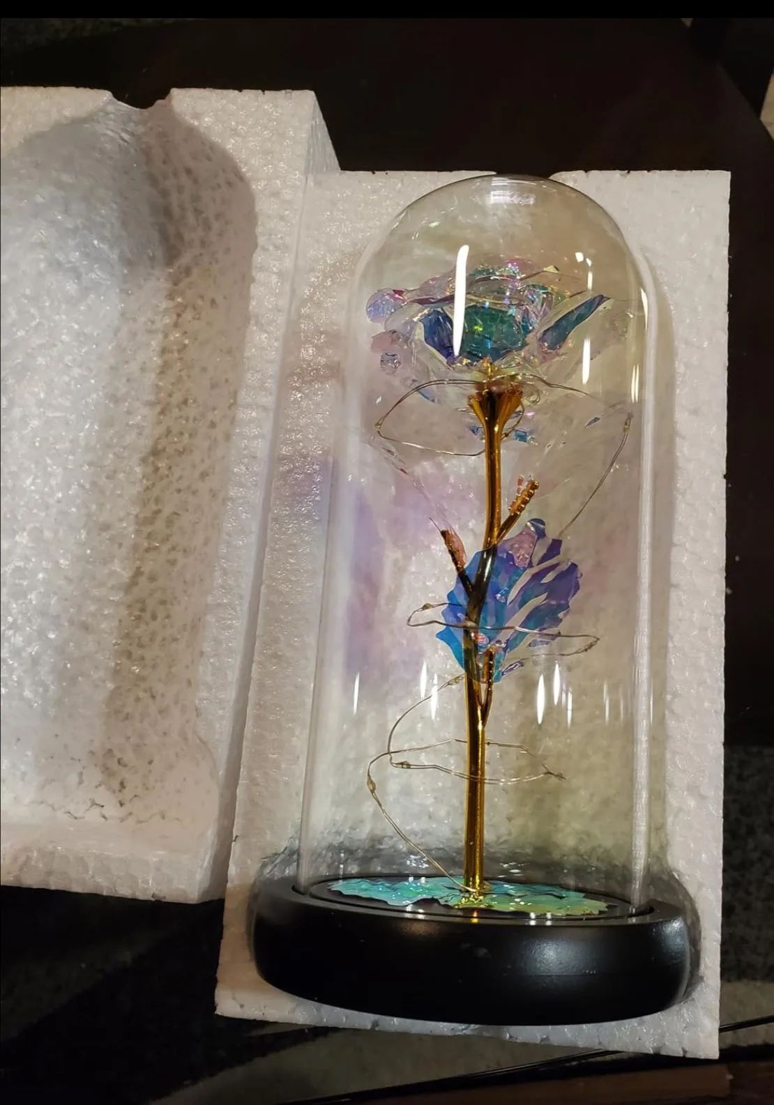 NEW * LED Forever Rose - Beauty & Beast Flower In Glass Dome image indicator(3)