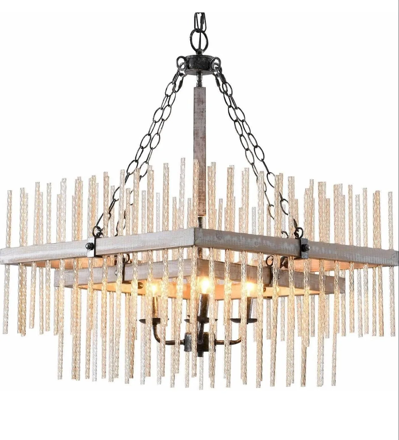 Farmhouse Rustic Luxury Glass Chandelier Light image indicator(4)