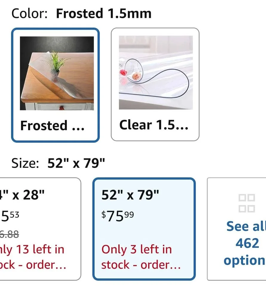 NECAUX Frosted Table Cover 52 x 75 Inch image indicator(2)