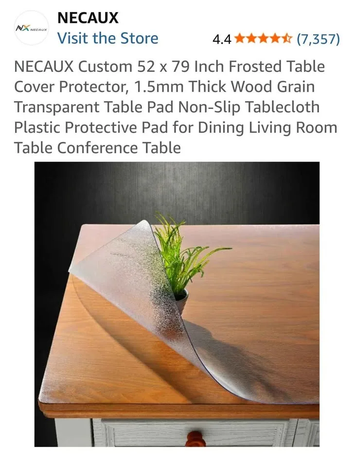 NECAUX Frosted Table Cover 52 x 75 Inch image indicator(3)
