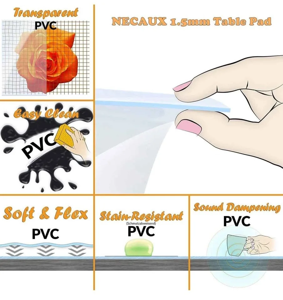 NECAUX Frosted Table Cover 52 x 75 Inch image indicator(8)