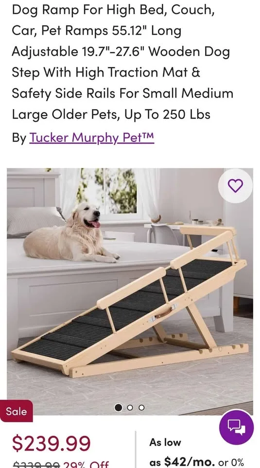 Dog Ramp For High Bed, Couch, Car, Pet Ramps 55.12" image indicator(3)