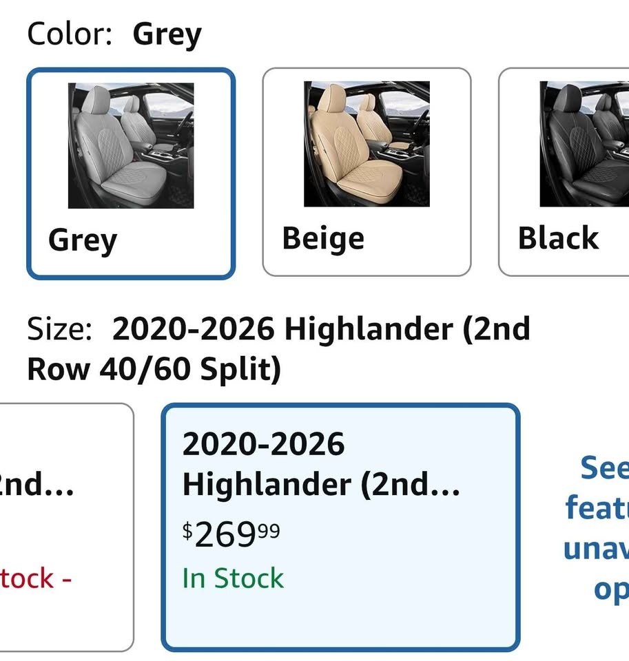 Toyota Highlander Car Seat Covers - photo 2