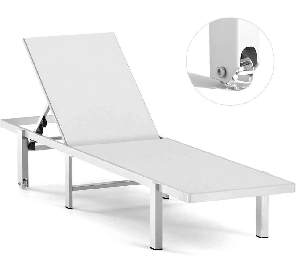 Aluminum Chaise Lounge Chair Outdoor with Wheels