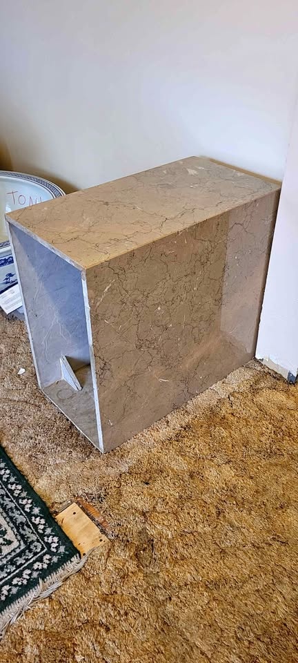 REAL MARBLE END TABLE