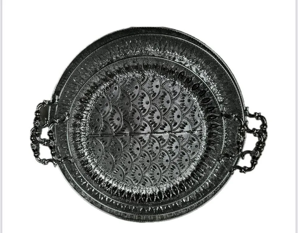 3 Piece Silver Tray Set