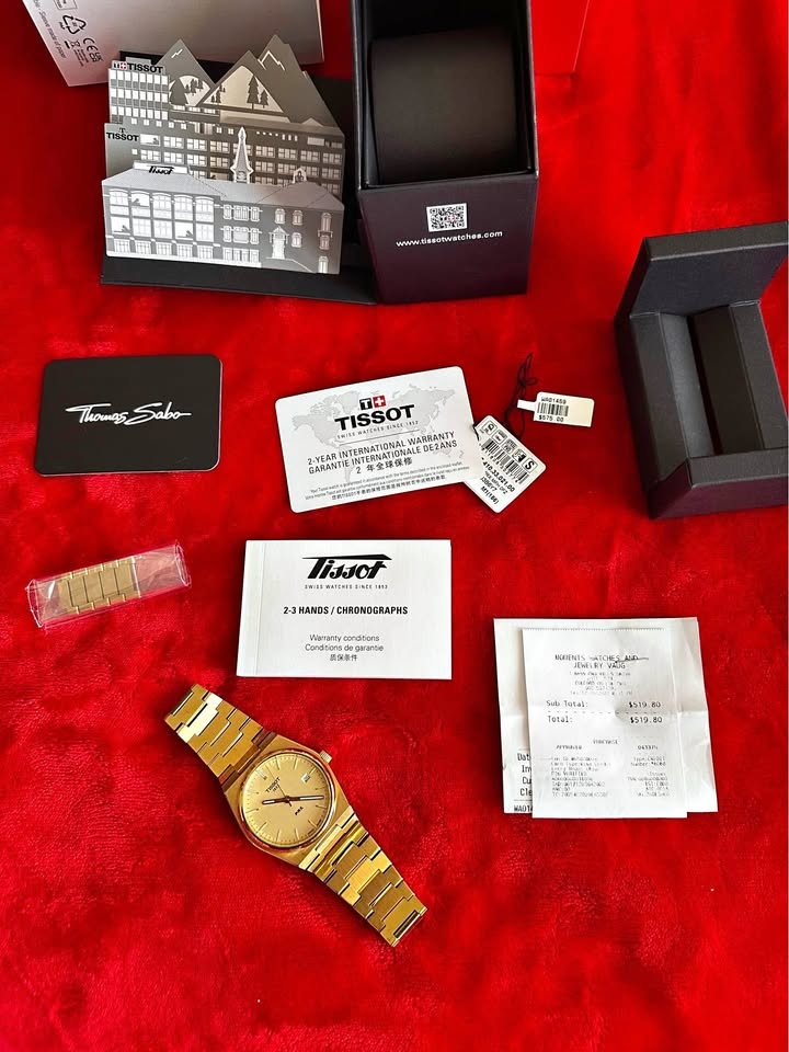 Tissot PRX Quartz Watch (Gold PVD, Full Box, Papers, Receipt)