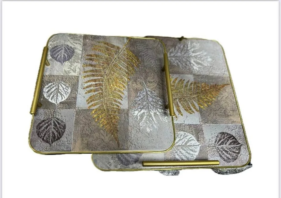 Golden Leaf Tray Set