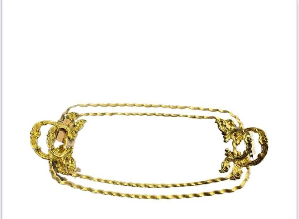 Glass Tray Golden Handles