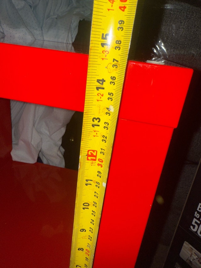 Preowned IKEA Kallax / Expedit Shelf Unit Red White High Gloss - photo 5