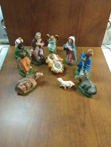 Vintage Japanese Nativity Set. Incomplete But A Classic Mid Cent
