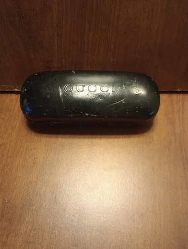 Gucci Black Clamshell Eyeglasses Sunglasses Velvet Lined Hard Ca