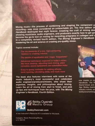 The Mixing Engineer's Handbook: Fourth Edition USED Good Shape image indicator(3)