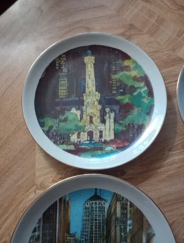 Four vintage Chicago landmark plates image indicator(2)