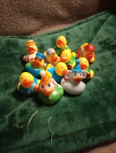 Mixed Lot Of 11 Rubber Ducks Duckies Various