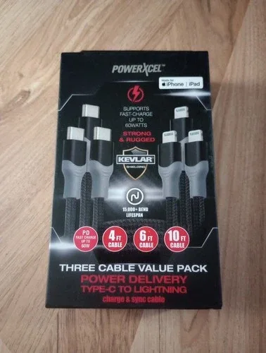 POWERXCEL 3 Cable Value Pack Type C - 4ft 6ft 10 Ft image indicator(5)