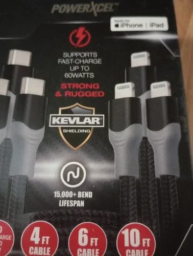 POWERXCEL 3 Cable Value Pack Type C - 4ft 6ft 10 Ft image indicator(6)