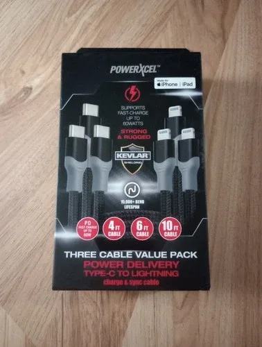 POWERXCEL 3 Cable Value Pack Type C - 4ft 6ft 10 Ft image indicator(7)