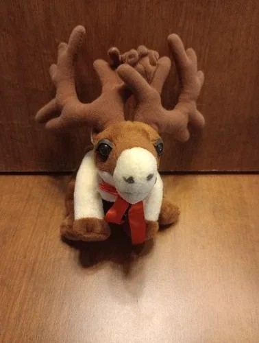 Vintage Plush Reindeer Souvenir From Santa Claus House North Pol image indicator(10)